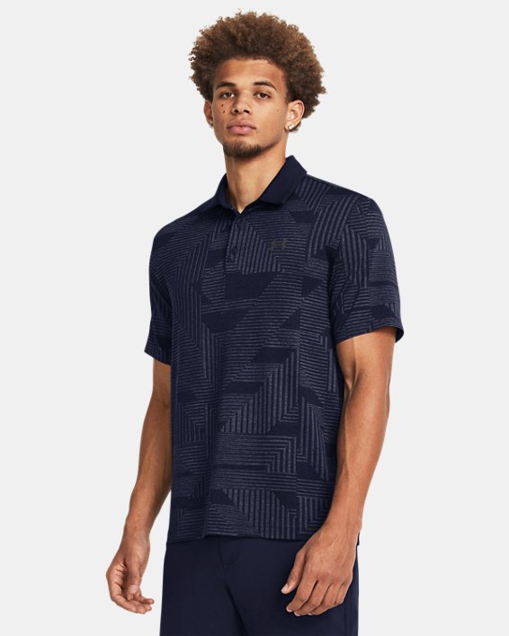 Men's UA Playoff Geo Jacquard Polo in Blue image number 0